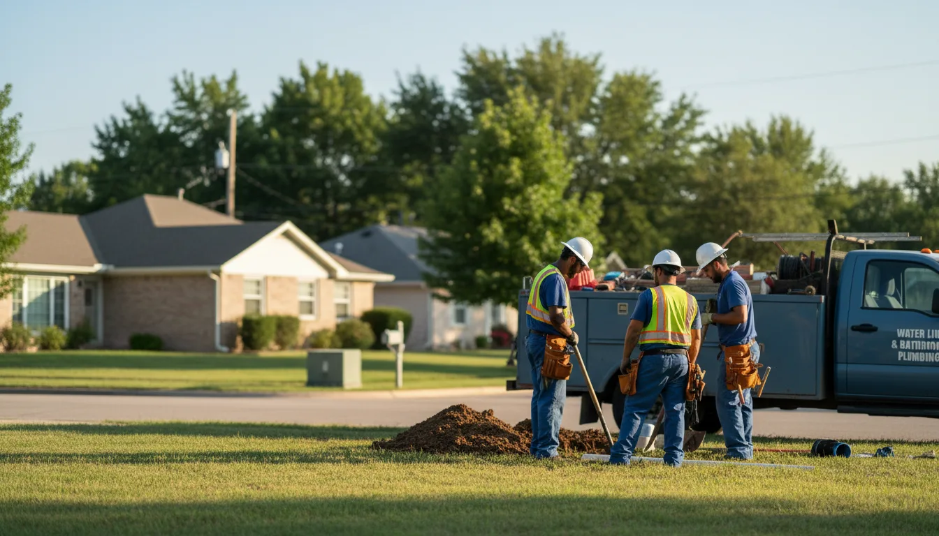 Residential water line and bathroom plumbing service in Scottown, OH